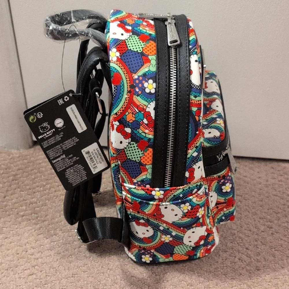 Loungefly Sanrio Hello Kitty All Over Print Multicolor Mini Backpack NWT